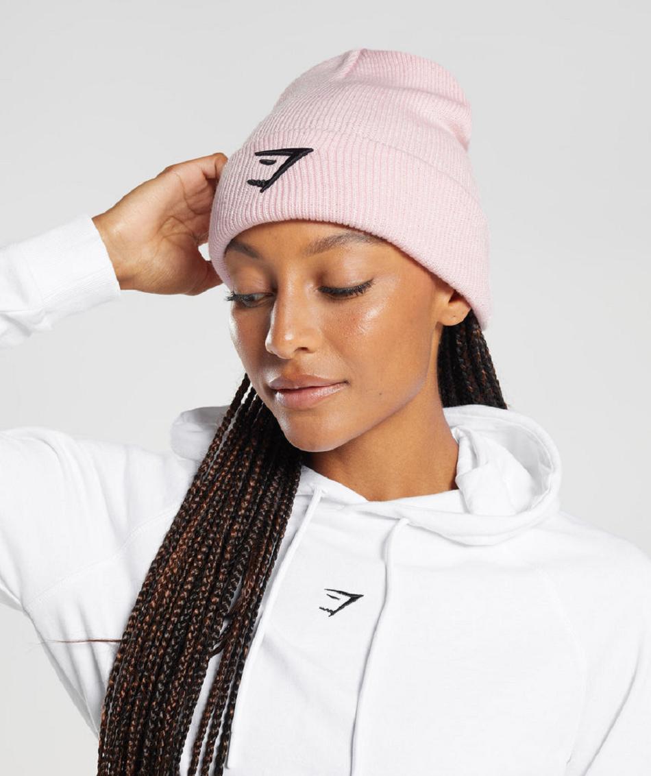 Czapki Akcesoria Gymshark Sharkhead Beanie Różowe | PL 4210SGL